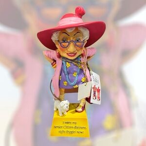 Cute 2003 Biddy’s “I Want My Senior Citizen Discount” Old Lady Figurine